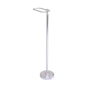 Retro Wave Collection Free Standing Toilet Tissue Holder in Satin Chrome