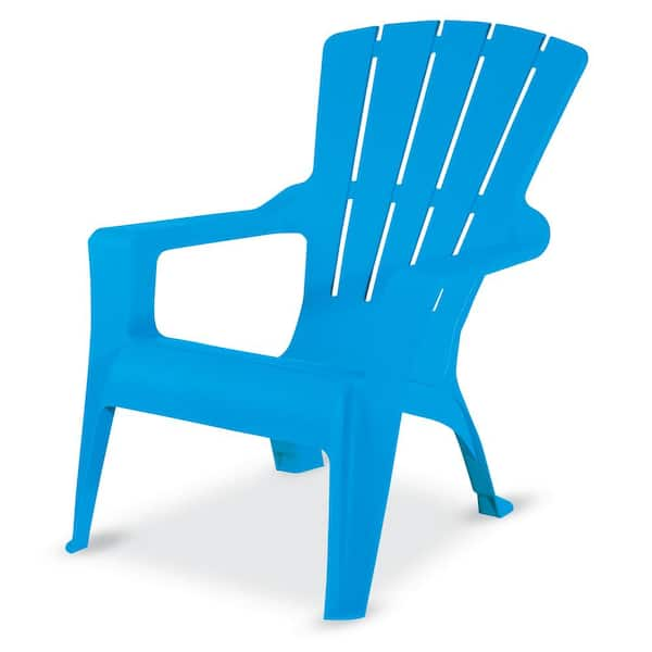 Periwinkle Resin Plastic Adirondack Chair 240859 The Home Depot