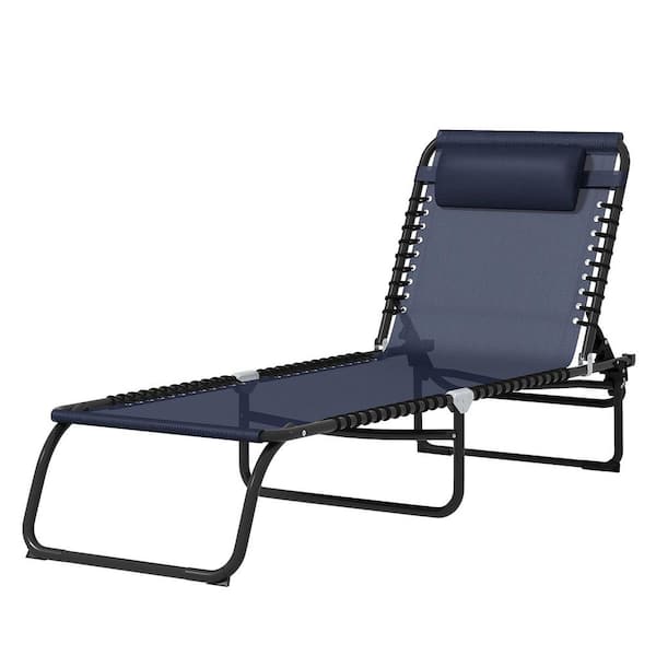 Unbranded Folding Chaise Lounge Pool Chair-Adjustable Outdoor Lounge Chair for Sunbathing