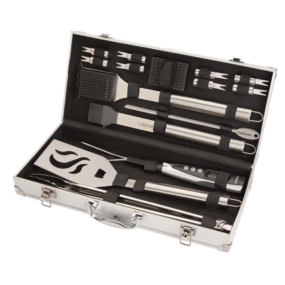 20-Piece Stainless Steel BBQ Tool Set with Aluminum Case