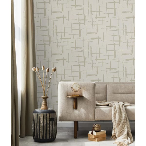 Dove Incrociato Abstract Unpasted Paper Nonwoven Wallpaper Roll 57.5 sq. ft.