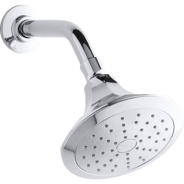 KOHLER Memoirs 1-Spray Patterns 5.5 in. Wall Mount Fixed Shower Head in ...