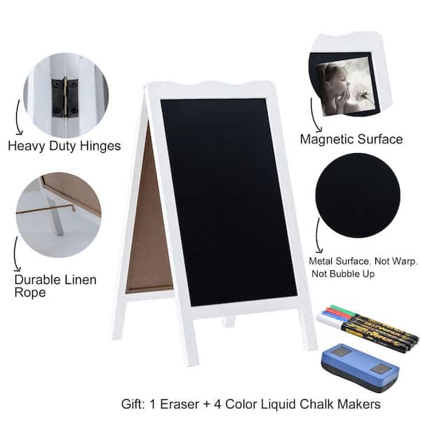 Afoxsos Double Sided Standing Magnetic Chalkboard Sign A-Frame