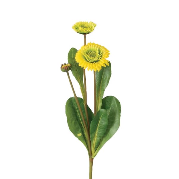 SULLIVANS 17 in. Yellow Indoor Artificial Rose Flower Spray