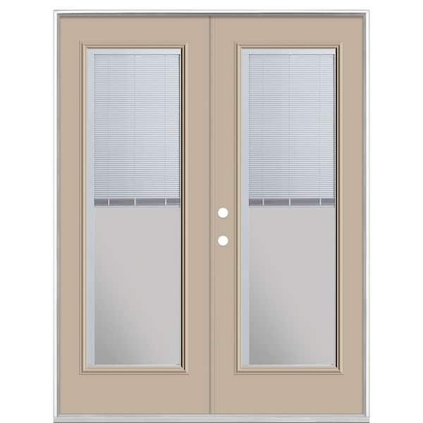 Masonite 60 in. x 80 in. Canyon View Steel Prehung Right-Hand Inswing Mini Blind Patio Door without Brickmold