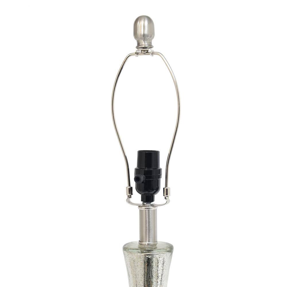 29" Silver Mercury Glass Vase Table Lamp with White Shade