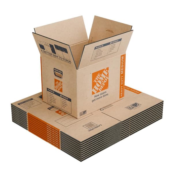 The Home Depot - 20 in. L x 16 in. W x 15 in. D Heavy-Duty Medium Moving Shipping and Packing Box with Handles