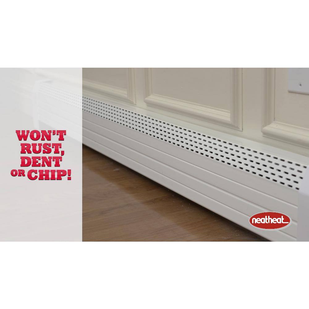 Tall White Polymer Baseboard Heater Cover, 4 ft