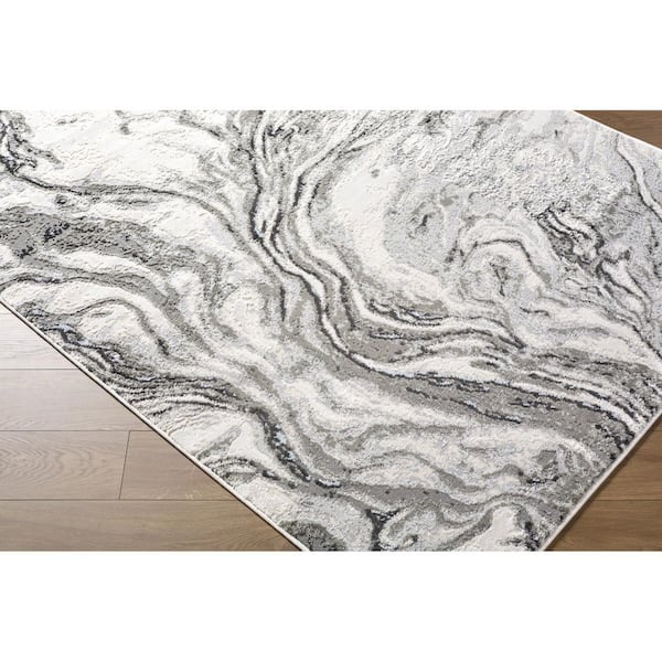 Amman Ivory Modern Abstract 7 ft. x 10 ft. Area Rug
