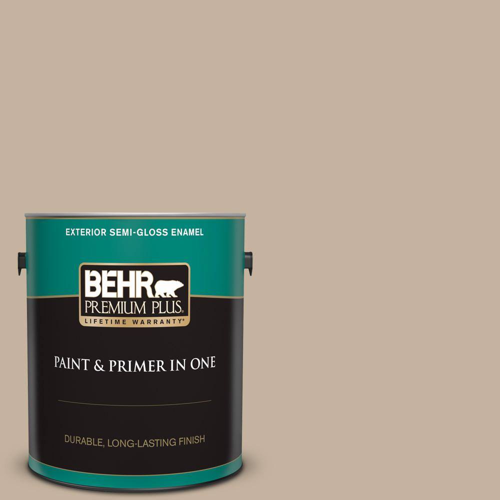 BEHR PREMIUM PLUS 1 gal. ECC201 Canyon View SemiGloss Enamel Exterior Paint and Primer in