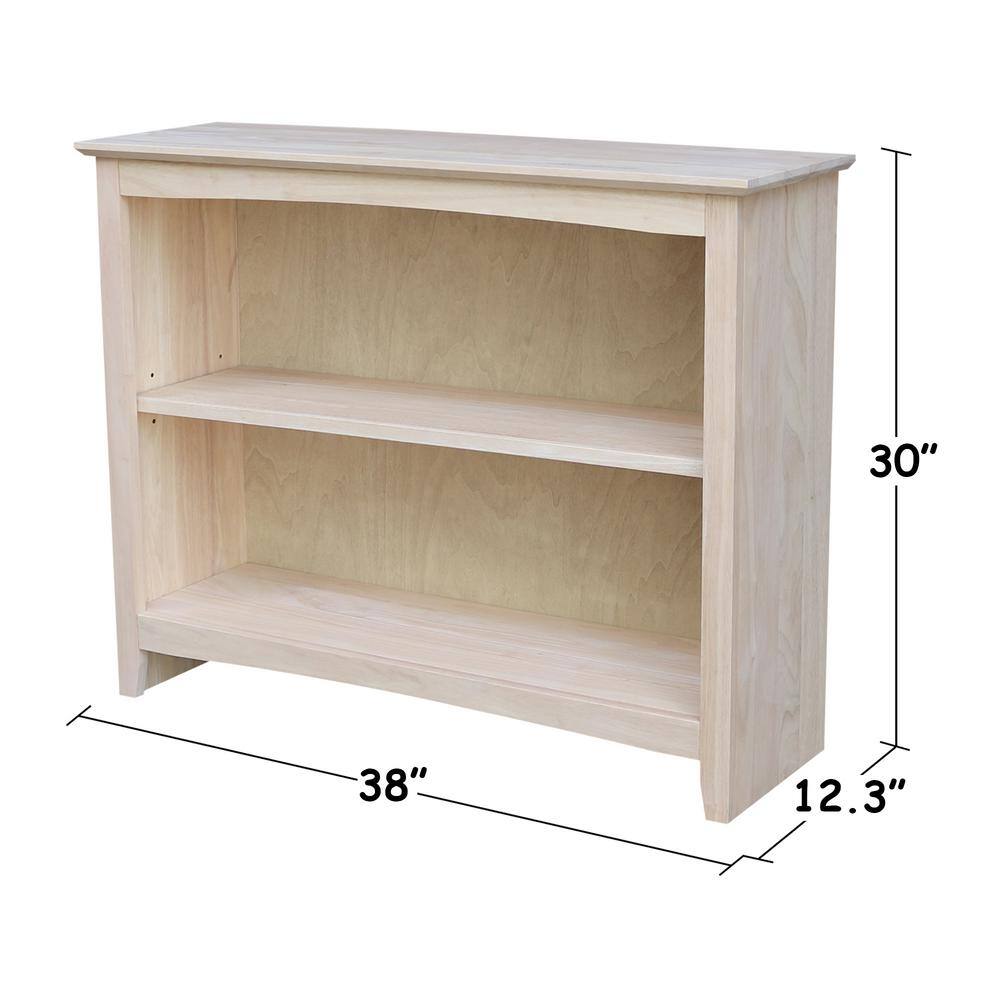 Adjustable 45" Brown Solid Wood Bookcase