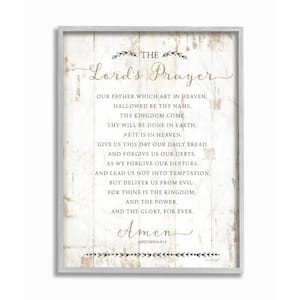 11 in. x 14 in. "The Lords Prayer Our Father Rustic Gray Farmhouse Rustic Framed Wall Art" by Jennifer Pugh