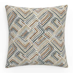 Geometric 25 in W x 5 in H Outdoor Floor Throw Pillows 1-Count in Estie Rattan