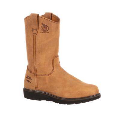 Men's Farm and Ranch Wellington Work Boot - Soft Toe - Brown - Size - 10.5(M)