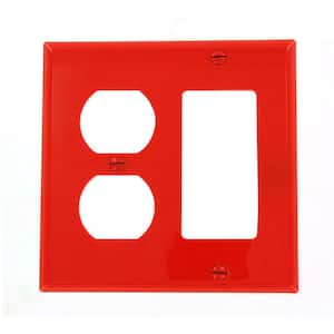 Red 2-Gang 1-Decorator/Rocker/1-Duplex Wall Plate (1-Pack)