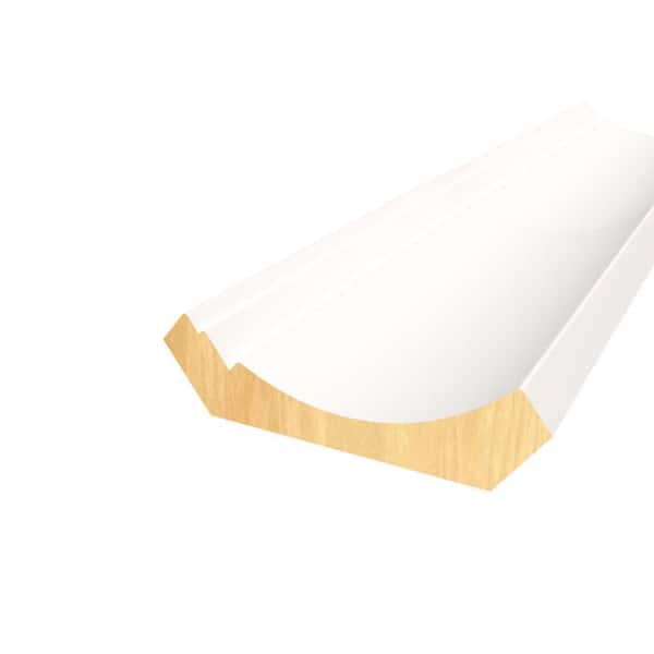 1-1/16 in. D x 5-1/4 in. W x 96 in. L Primed Poplar Finger Joint Wood Crown Moulding