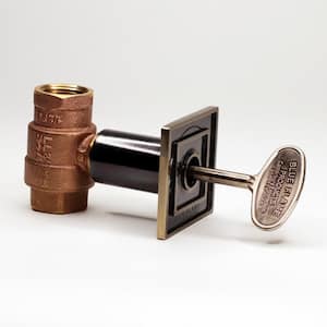 Universal Square Gas Valve Flange and 3 in. Key with 3/4 in. Quarter Turn Straight Valve 300,000 BTU in Antique Brass