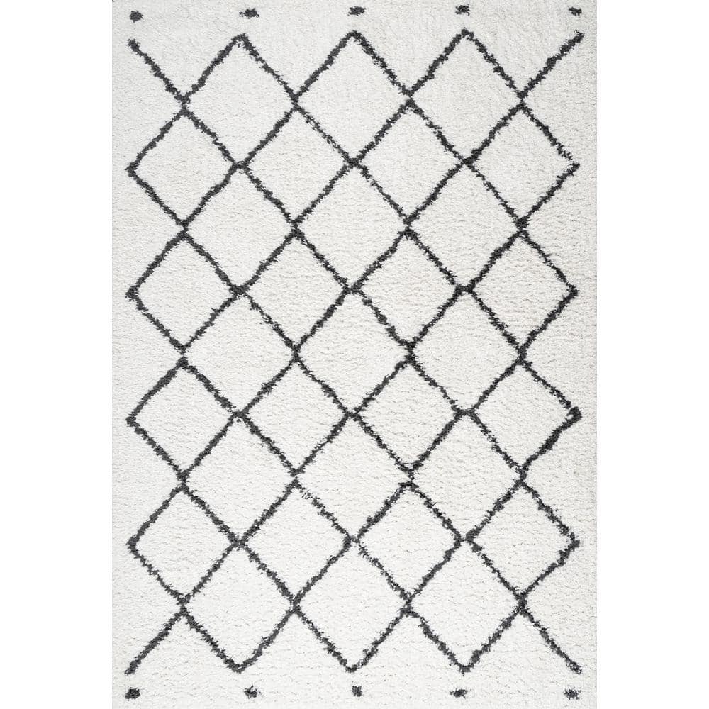 Ivory Diamond Essence 8' x 10' Synthetic Shag Rug