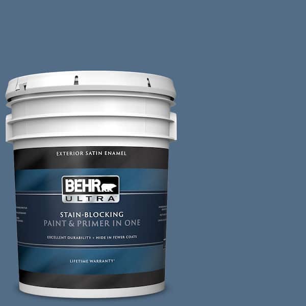 BEHR ULTRA 5 gal. #UL240-20 Sausalito Port Satin Enamel Exterior Paint and Primer in One