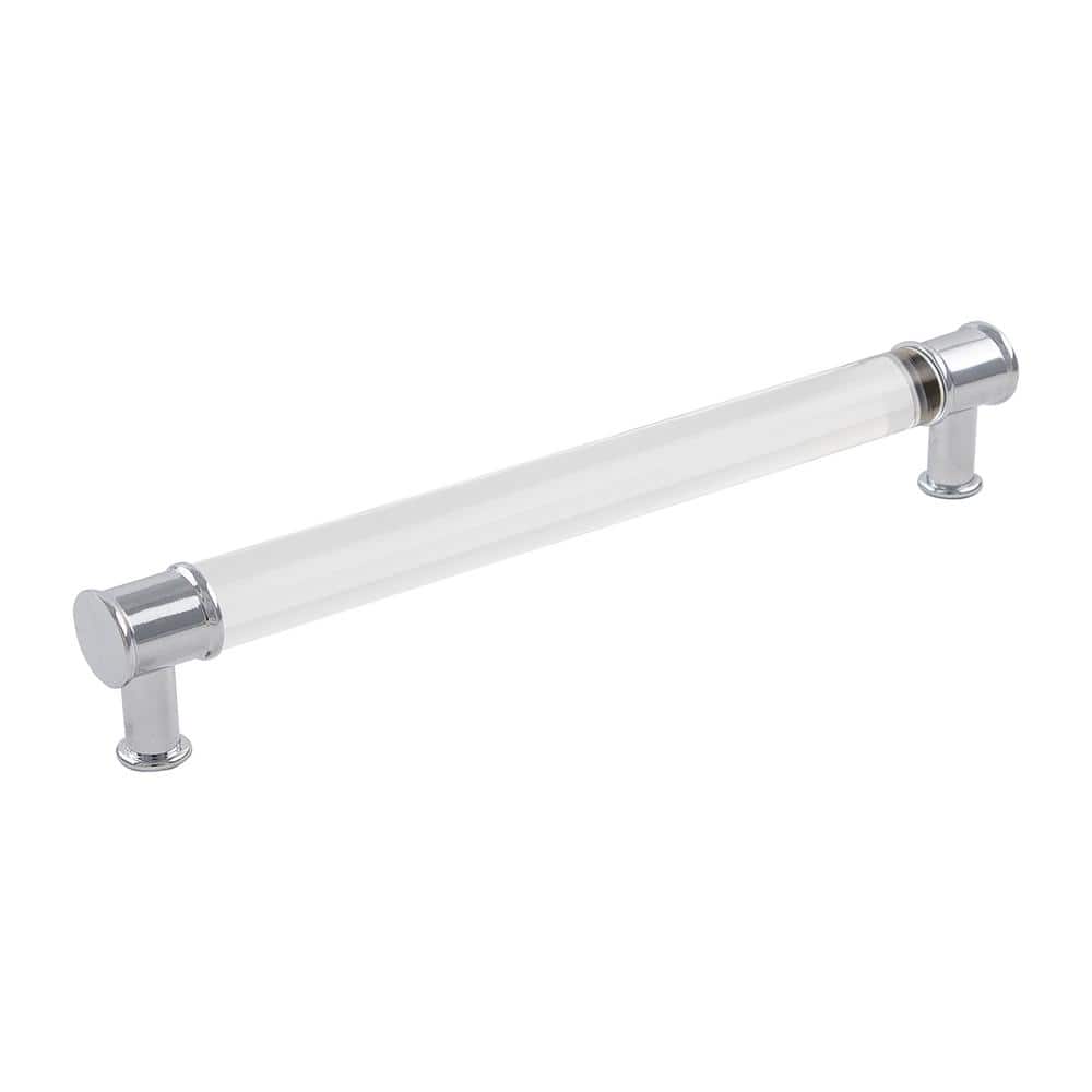 Chrome and Clear Acrylic Modern Bar Cabinet Handle