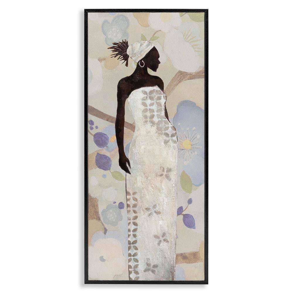 Stylish Woman Neutral Tones by Janet Tava Black Framed People Giclee Art Print 30 in. x 13 in. price history on PriceWatchPro