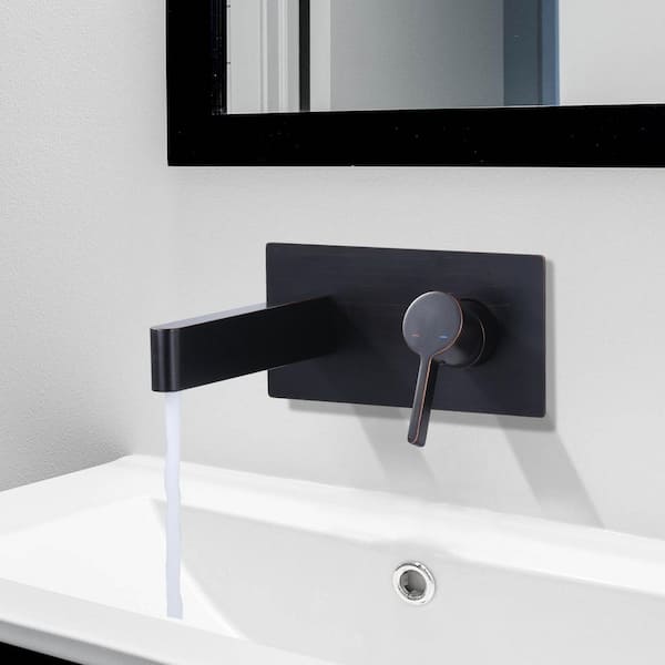 Single Handle Wall Mounted Bathroom Faucet with Solid Brass Rough in Oil Rubbed Bronze
