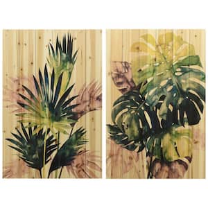 "Twilight Palms III and IV" Arte de Legno Digital Print on Solid Wood Wall Art