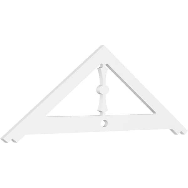 Ekena Millwork 1 in. x 60 in. x 20 in. (8/12) Pitch Artisan Gable Pediment Architectural Grade PVC Moulding