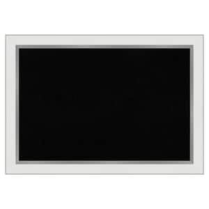 Eva White Silver Narrow Framed Black Corkboard 27 in. x 19 in. Bulletine Board Memo Board