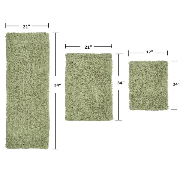 HOME WEAVERS INC Fantasia Bath Rug 100% Cotton Bath Rugs Set, 3