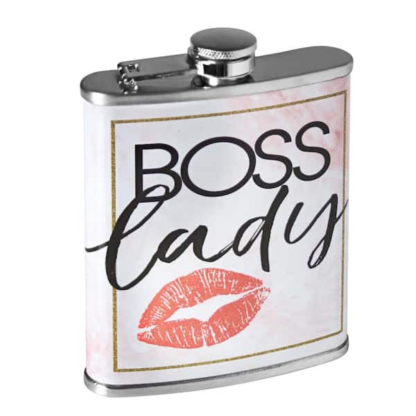 8 oz. Multi-Colored Boss Lady Leak-Proof Stainless Steel Liquor Flask for Whiskey, Vodka and Tequila-Boss Lady