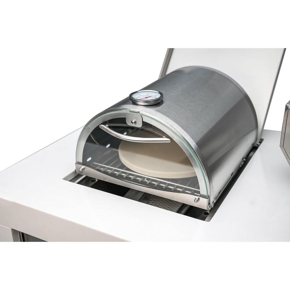 MONT ALPI 14" x 12.5" x 6" MASBP Stainless Steel Universal Compact Side Burner Pizza Oven Outdoor Kitchen Accessory