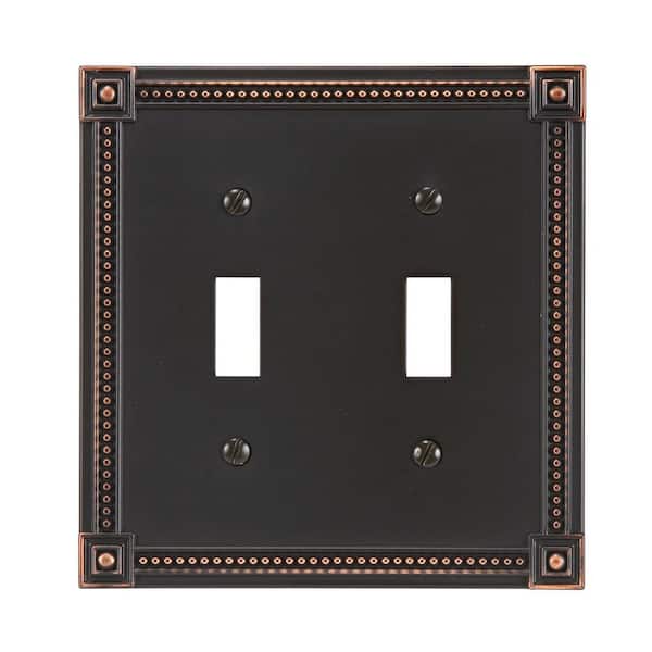 AMERELLE Bronze 2-Gang Toggle Wall Plate