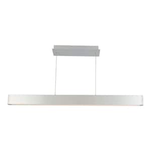 Volo 44 in. 200-Watt Equivalent Integrated LED Brushed Aluminum Pendant with Acrylic Shade