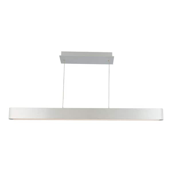 WAC Lighting Volo 44 in. 200-Watt Equivalent Integrated LED Brushed Aluminum Pendant with Acrylic Shade
