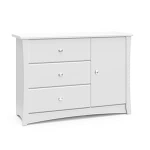 Crescent 3-Drawer White Combo Dresser
