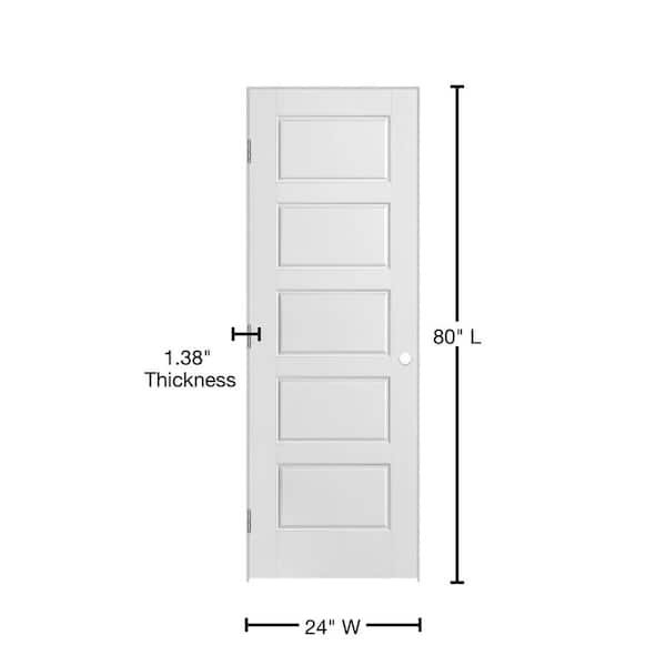 Masonite 24 in. x 80 in. 5 Panel Right-Handed Primed Composite