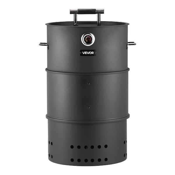 Charcoal Smoker Grill, 18.5 in. Barrel, Steel Outdoor Pellet Grill with 2 Grates, 1 Hanging Rod, 6 Hooks & Thermometer
