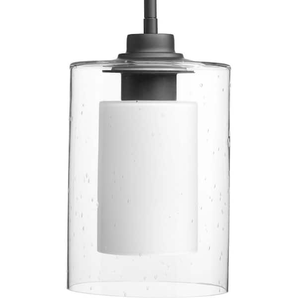 Progress Lighting Double Glass Collection 1-light Graphite Pendant