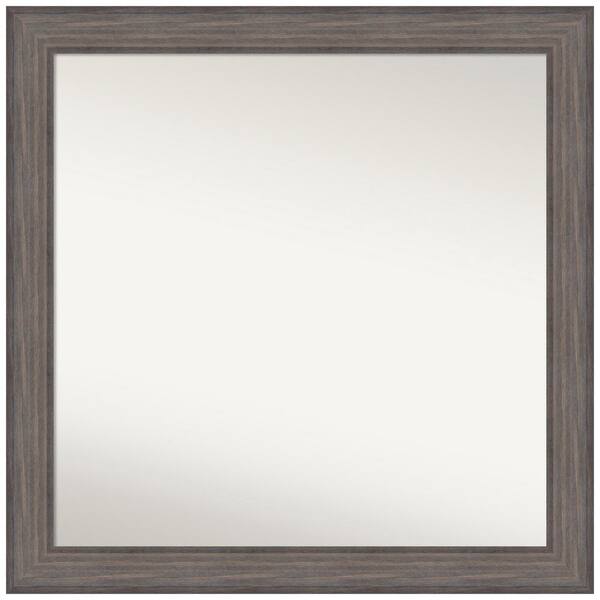 Amanti Art Medium Rectangle Distressed Brown Modern Mirror (36.25 in. H x 36.25 in. W)
