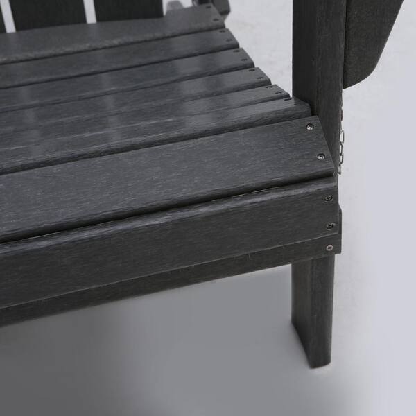 Uixe Gray Folding Plastic Adirondack Chair (Set of 2) ADK-2SET-HS