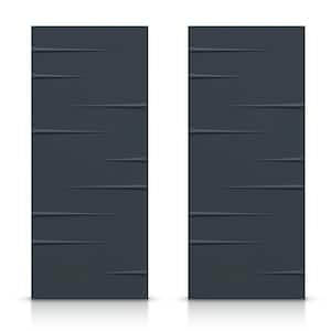 84 in. x 84 in. Hollow Core Charcoal Gray Stained Composite MDF Interior Double Closet Sliding Doors