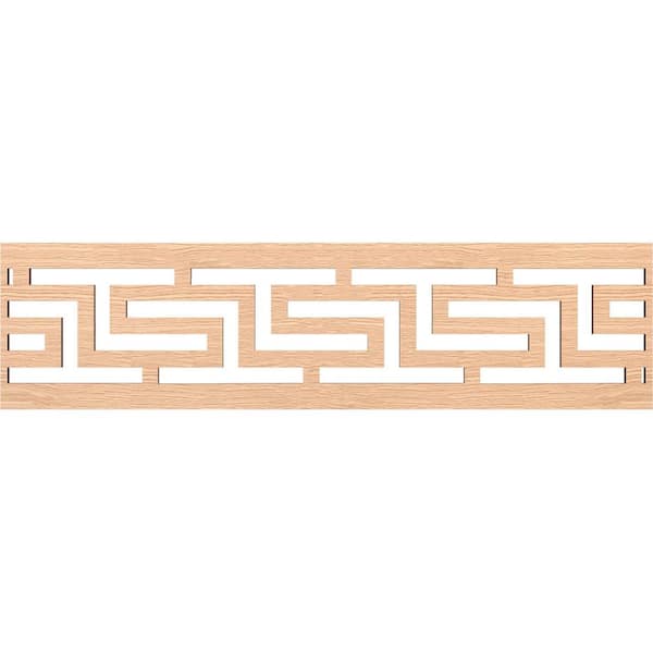 Ekena Millwork Tulum Fretwork 0.375 in. D x 47 in. W x 12 in. L Red Oak Wood Panel Moulding