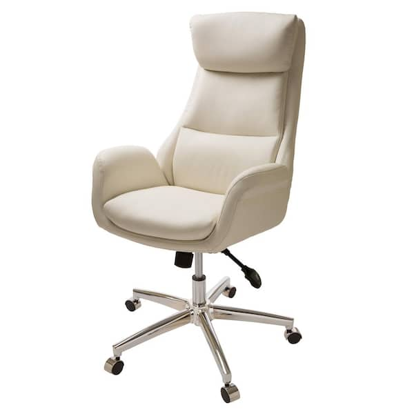 cream leather office swivel chair