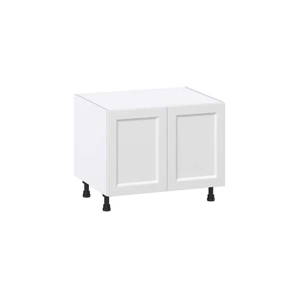 J COLLECTION Mancos Bright White Shaker Assembled Apron Front Sink Base Kitchen Cabinet (30 in. W x 24.5 in. H x 24 in. D)