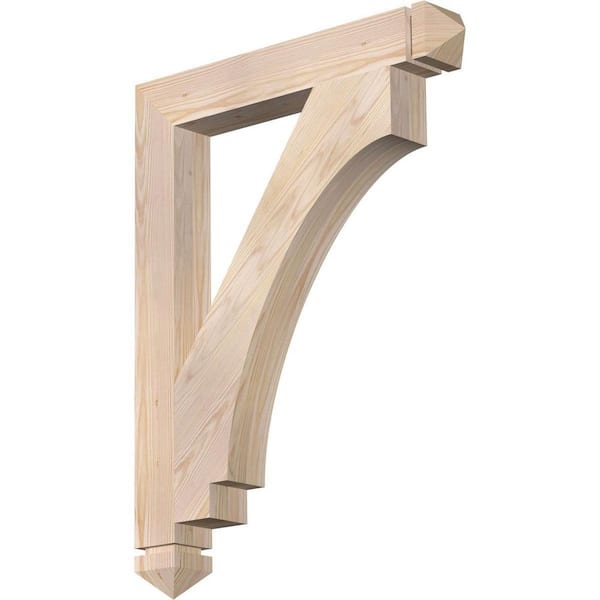 Ekena Millwork 3.5 in. x 34 in. x 26 in. Douglas Fir Imperial Arts and Crafts Smooth Bracket