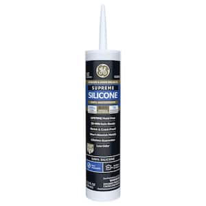 Paintable Supreme Silicone Caulk 9.5 oz Window and Door Sealant White (12-pack)