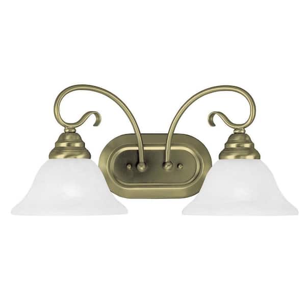 Livex Lighting Coronado 2 Light Antique Brass Bath Vanity