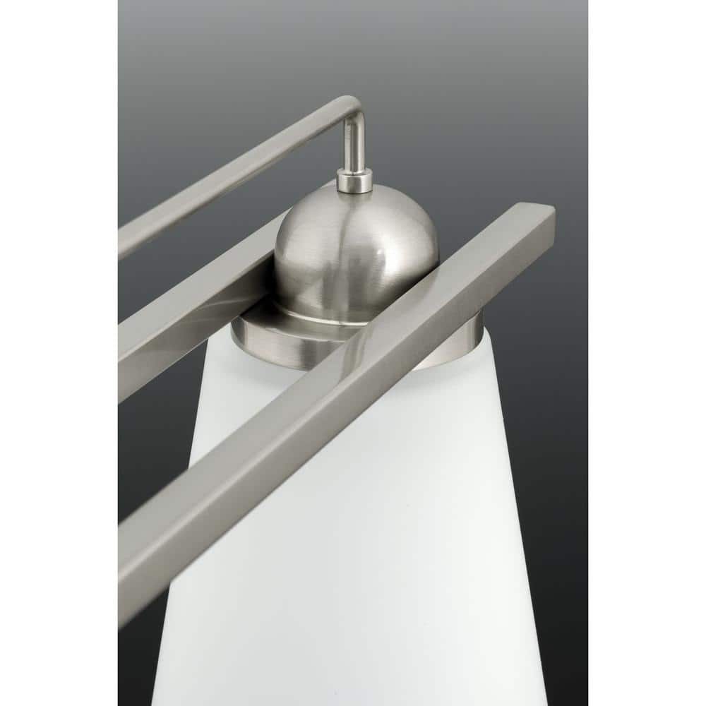 Brushed Nickel Cylinder Wall Sconce with Etched Glass Shade