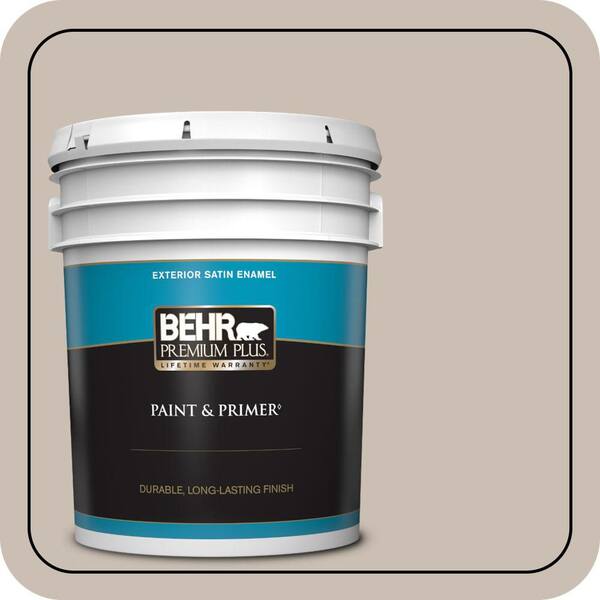 BEHR PREMIUM PLUS 5 gal. #T16-06 Penthouse View Satin Enamel Exterior Paint & Primer